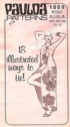 1009 HAWAII PAULOA LONG FRONT WRAP TIED COVER - UP, 18 WAYS PATTERN XS-XL  4-22
